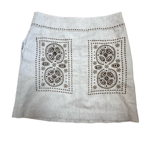 Floreat Athropologie|First Rays Embroidered‎ Skirt|SZ 6 - Picture 1 of 9